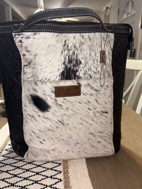 Wrangler Brown Logo-Lined Tote Interior